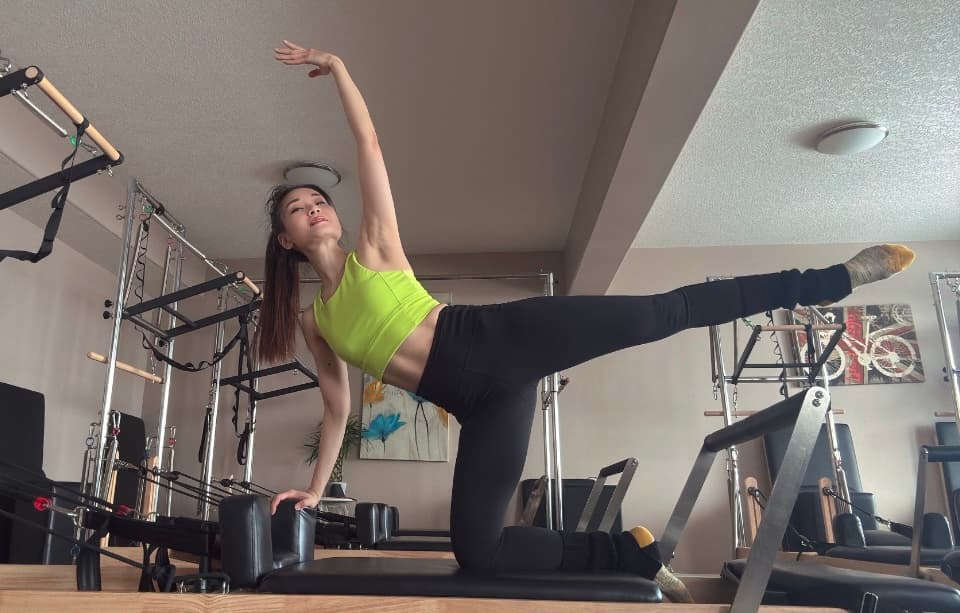 Image of pilates reformer, a machine